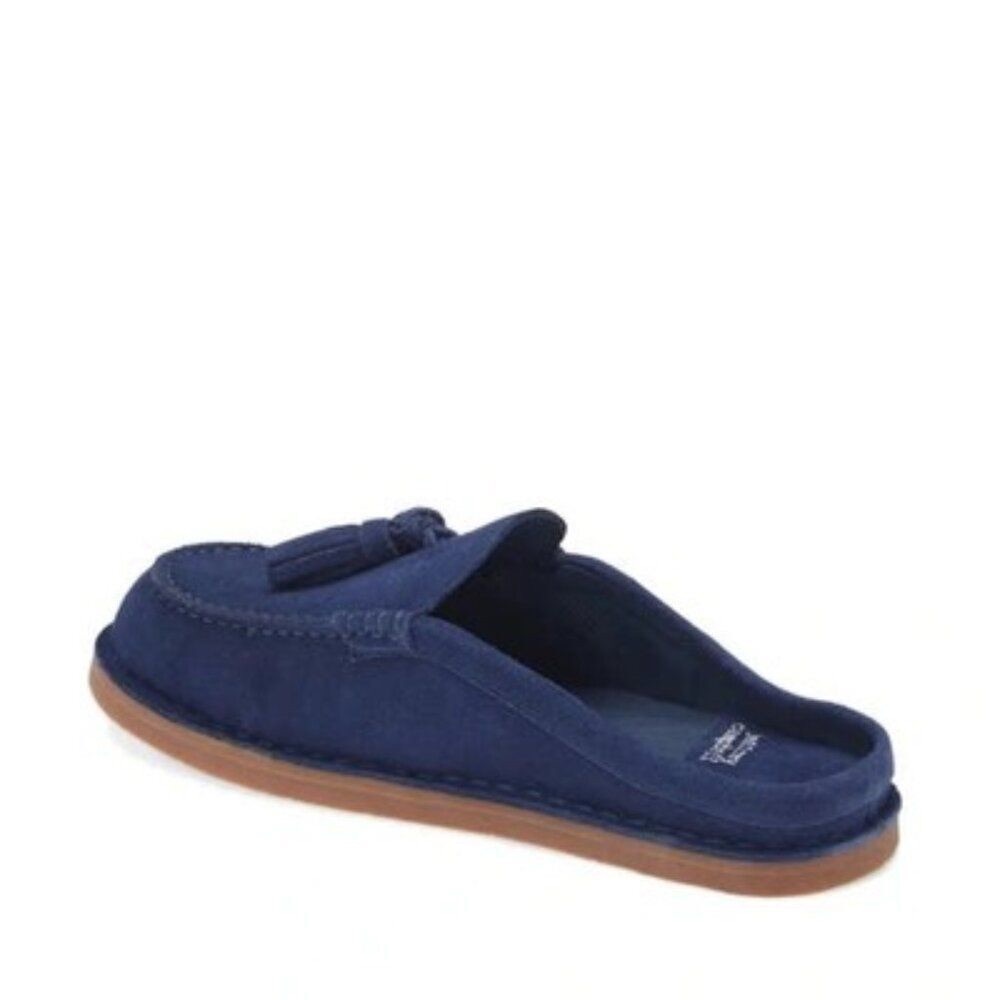 JEFFREY CAMPBELL Tassel Leather Slip On Loafer Mule Dark Blue Suede Size 8.5 - Picture 14 of 14